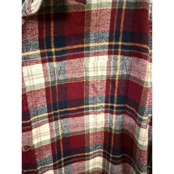 Mountain Ridge Plaid Long Sleeve Button Up Shirt Men's Size Large Flannel Blend - Picture 3 of 5